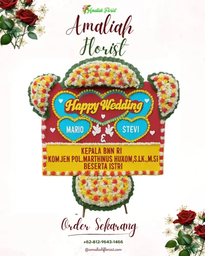 Karangan Papan Bunga Pernikahan di Kedungoleng